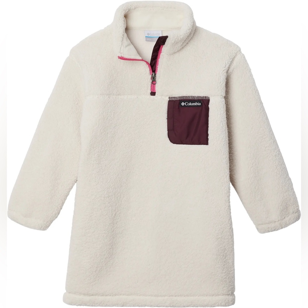 COLUMBIA Girls “West Bend” Fleece Sherpa Sweater Pullover Jacket Top Medium